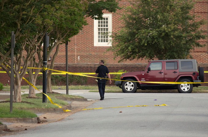 Police officer on scene of the Virginia Beach mass shooting.