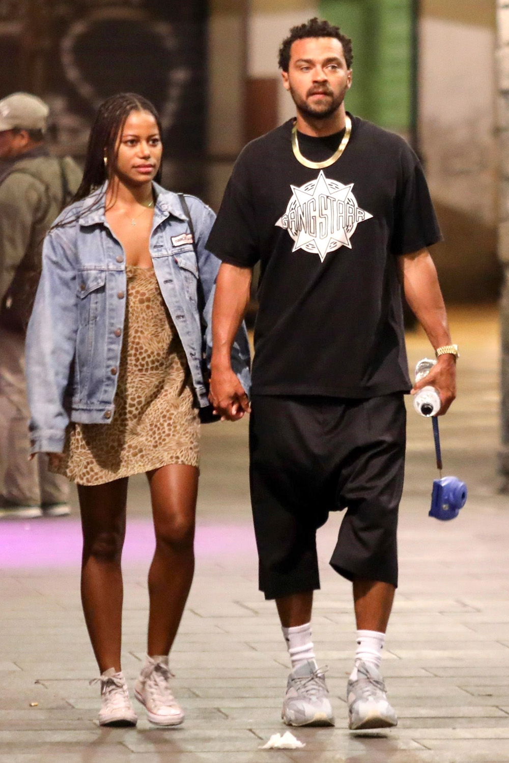 *EXCLUSIVE* Jesse Williams and his beau Taylour Paige take a romantic nighttime stroll through Florence and enjoy dinner together