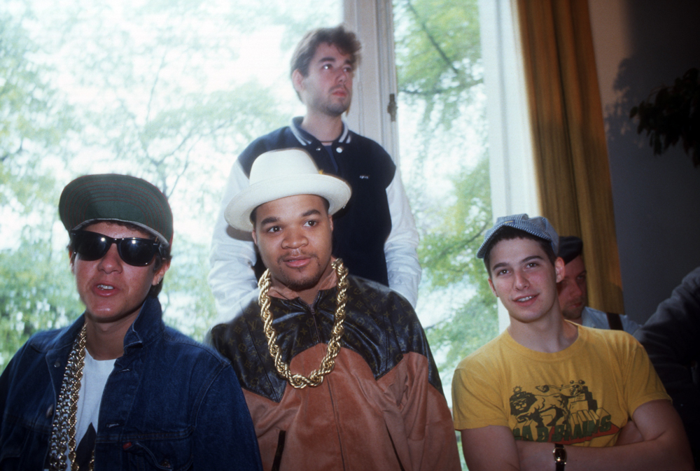 Editorial use only. Consent for book publication must be agreed with Rex by Shutterstock before use.Mandatory Credit: Photo by Andre Csillag/Shutterstock (1270901ae)The Beastie Boys in Montreux, Switzerland - Mike Diamond, DJ Hurricane, Adam Yauch and Adam HorovitzVariousMIKE D AKA MICHAEL DIAMOND, MCA AKA ADAM YAUCH  AND AD-ROCK AKA ADAM HOROVITZ, MCA AND AD-ROCK