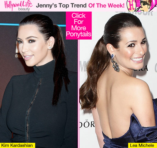 Kim Kardashian Lea Michele Ponytails