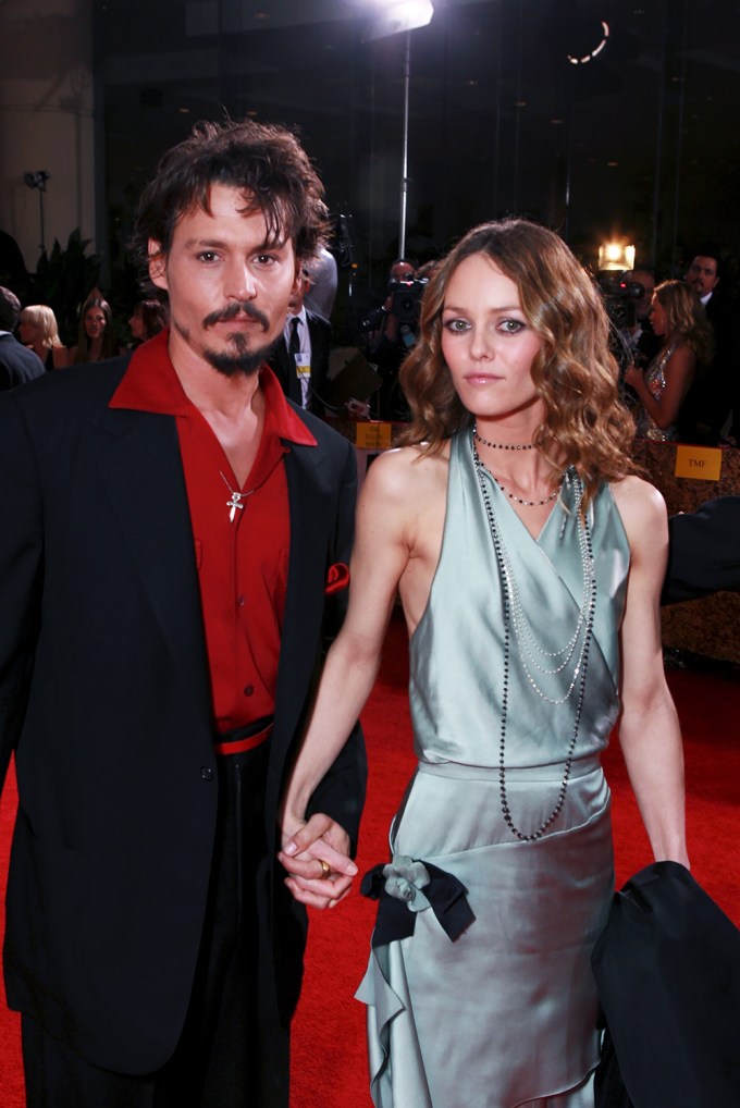 Johnny Depp & Vanessa Paradis At The 2006 Golden Globes