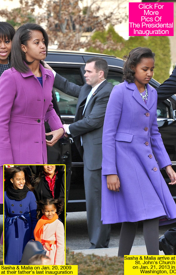 Sasha and Malia Obama Inauguration Coats
