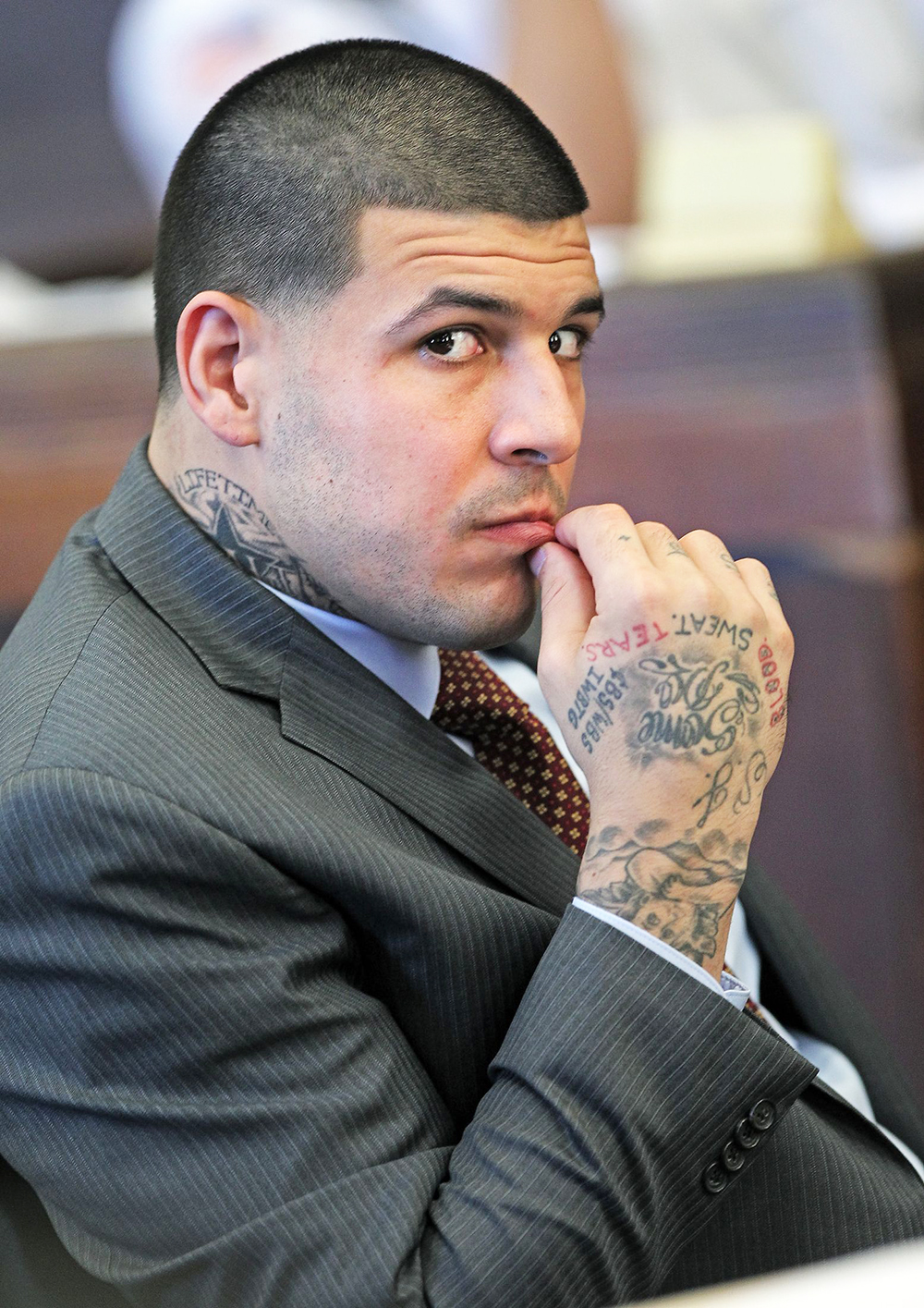 Aaron Hernandez hearing, Suffolk Superior Court, Boston, USA - 06 Oct 2015