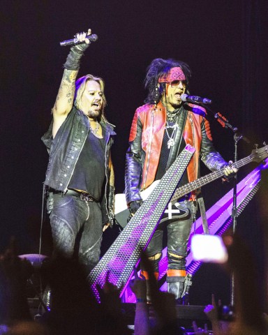 Vocalist Vince Neil and basist Nikki Sixx
Alice Cooper in concert, Globe Arena, Stockholm, Sweden - 16 Nov 2015