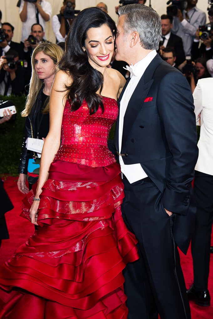 George & Amal Clooney At The 2015 Met Gala