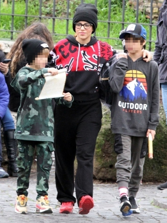 Shakira & Her Sons In Rome