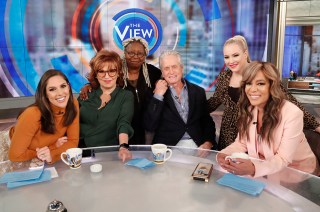 THE VIEW - 10/24/19 
Michael Douglas is the guest today on ABC's "The View."  "The View" airs Monday-Friday 11am-12 noon, ET on ABC. VW19
(ABC/Lou Rocco) 
ABBY HUNTSMAN, JOY BEHAR, WHOOPI GOLDBERG, MICHAEL DOUGLAS, MEGHAN MCCAIN, SUNNY HOSTIN