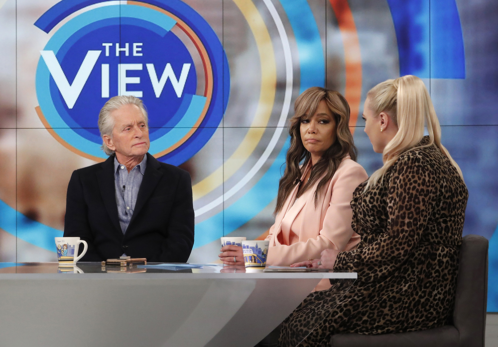 THE VIEW - 10/24/19 
Michael Douglas is the guest today on ABC's "The View."  "The View" airs Monday-Friday 11am-12 noon, ET on ABC. VW19
(ABC/Lou Rocco) 
MICHAEL DOUGLAS, SUNNY HOSTIN, MEGHAN MCCAIN