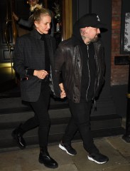 Cameron Diaz & Benji Madden join Jamie Foxx & Will I Am for dinner at Mayfair's newest hotspot restaurant "Sparrow Italia' in the heart of the capital. 03 Dec 2022 Pictured: Cameron Diaz & Benji Madden. Photo credit: Raw Image LTD/MEGA TheMegaAgency.com +1 888 505 6342 (Mega Agency TagID: MEGA922891_013.jpg) [Photo via Mega Agency]