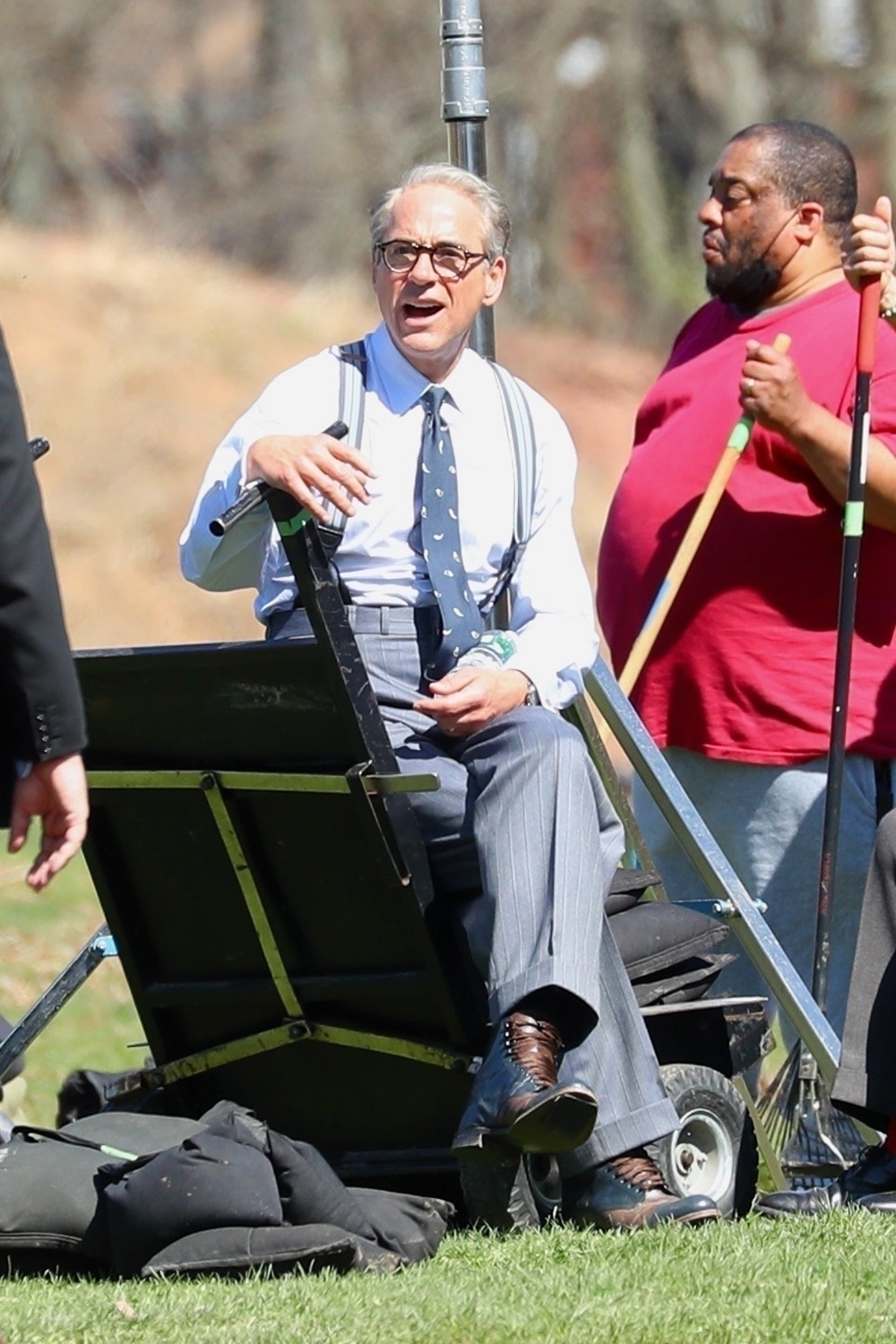 RDJ Gray Hair Filming Movie