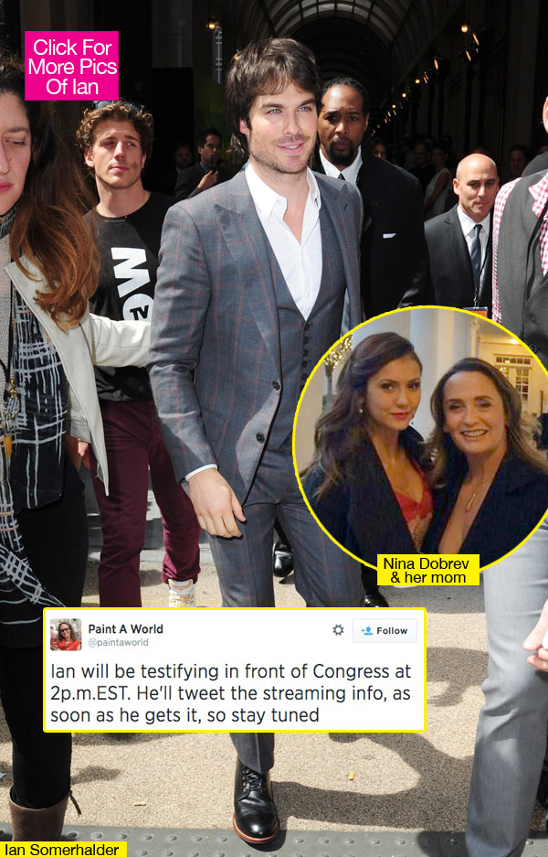 Ian Somerhalder Nina Dobrev Mom Support