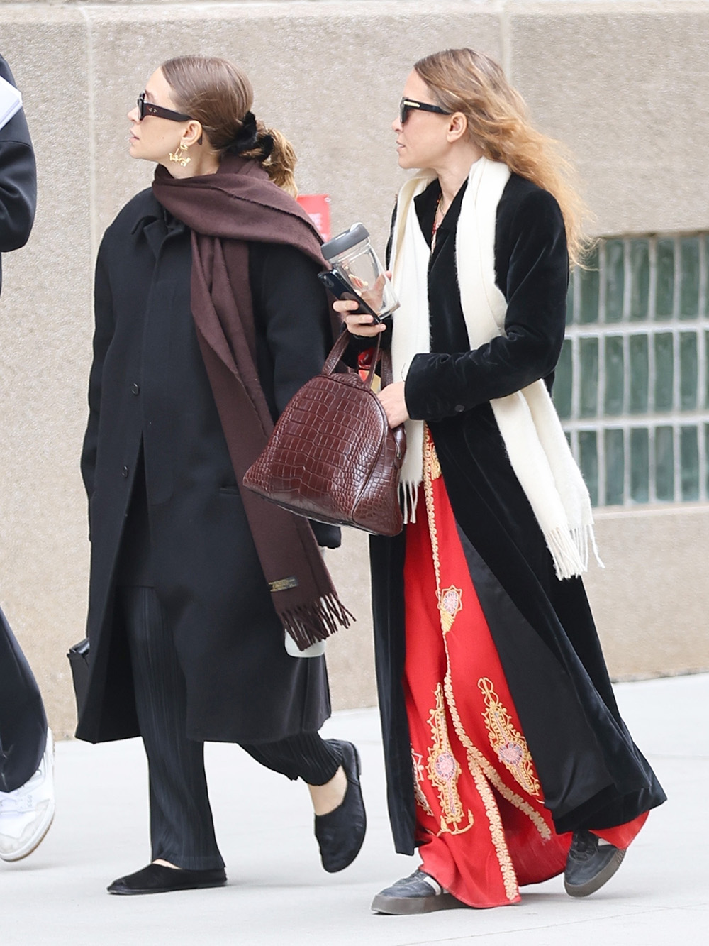 *EXCLUSIVE* Mary-Kate and Ashley Olsen are spotted on a coffee run in NYC