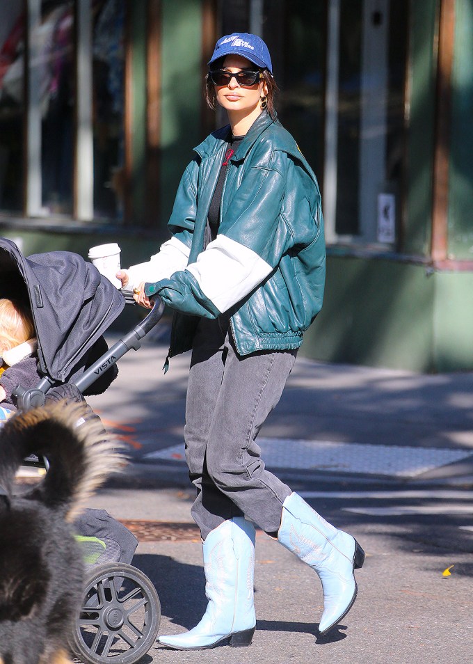 Emily Ratajkowski Walking With Her Son In NYC