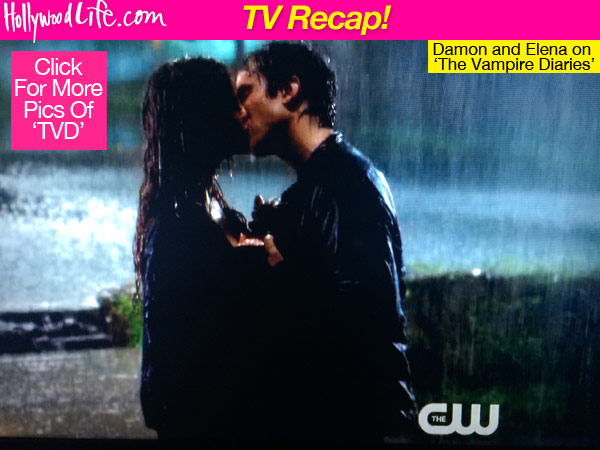 Vampire Diaries Damon Elena Kiss Rain