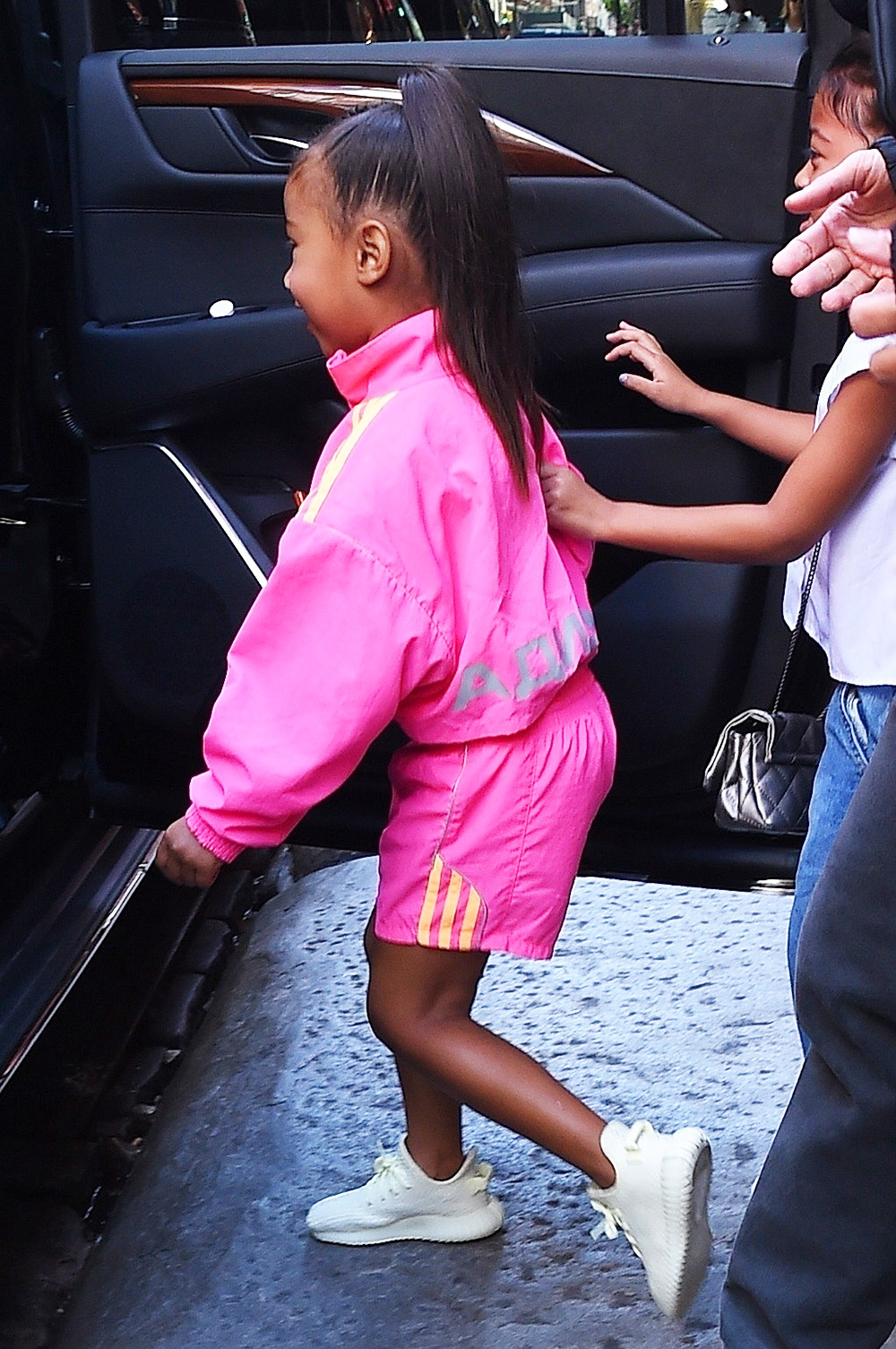 New York, NY  - North West steals all of the attention while leaving the Mercer hotel with her mom Kim Kardashian, a friend, and Jonathan Cheban.

Pictured: North West

BACKGRID USA 14 JUNE 2018 

USA: +1 310 798 9111 / usasales@backgrid.com

UK: +44 208 344 2007 / uksales@backgrid.com

*UK Clients - Pictures Containing Children
Please Pixelate Face Prior To Publication*