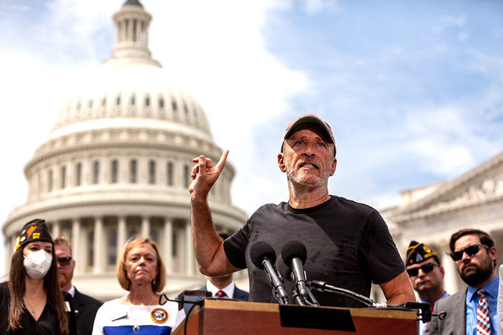 Jon Stewart speaks at conference on Honoring Our PACT Act at Capitol, Washington, United States - 28 Jul 2022