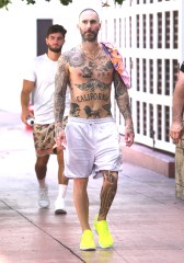 A shirtless Adam Levine is seen leaving Anataomy Gym in Miami Beach, showing off his array of tattoos and muscular physique.

Pictured: Adam Levine
Ref: SPL5236209 030721 NON-EXCLUSIVE
Picture by: Garguibo / SplashNews.com

Splash News and Pictures
USA: +1 310-525-5808
London: +44 (0)20 8126 1009
Berlin: +49 175 3764 166
photodesk@splashnews.com

World Rights