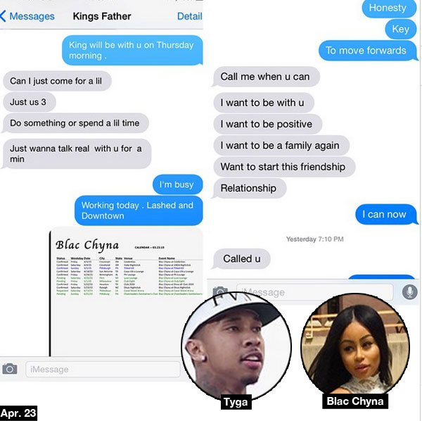 Tyga Blac Chyna Text Messages