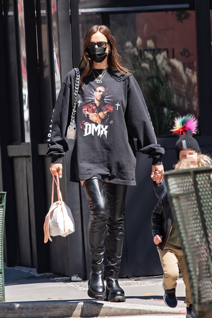 Irina Shayk In A DMX Tribute Shirt