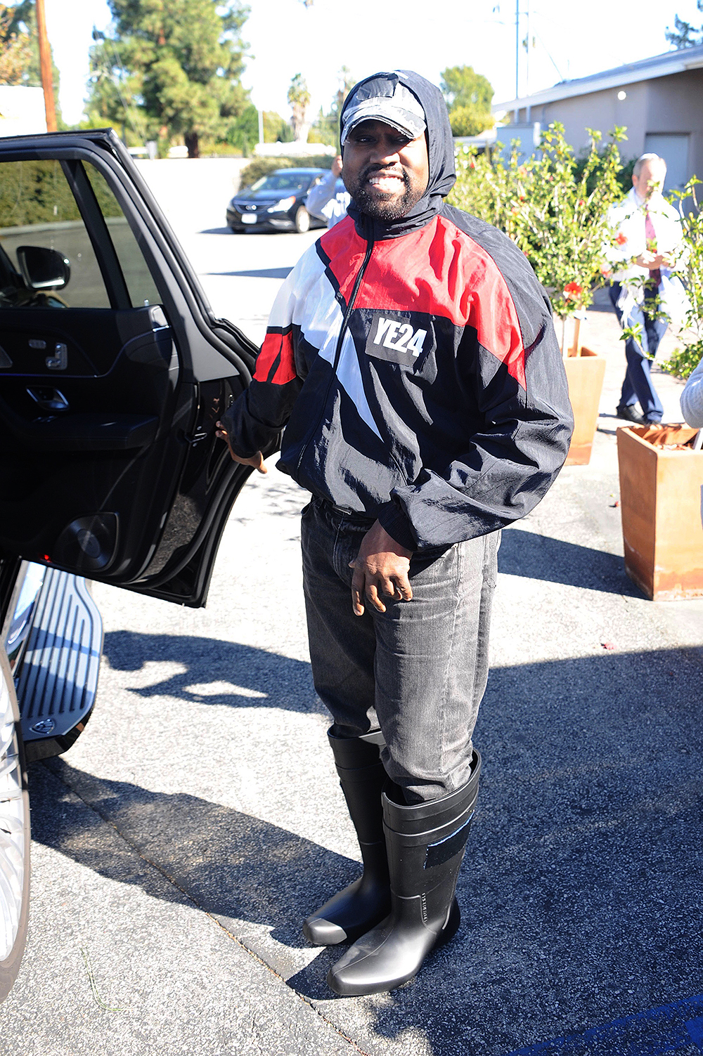 Kanye West Is Seen Leaving From Messianic Church In Los Angeles