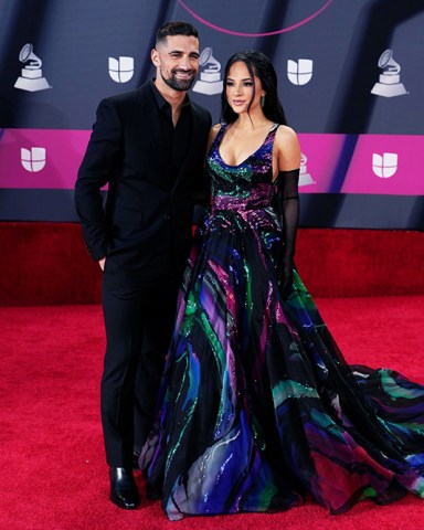 Sebastian Lletget, left, and Becky G arrive at the 23rd annual Latin Grammy Awards at the Mandalay Bay Michelob Ultra Arena, in Las Vegas
2022 Latin Grammy Awards - Arrivals, Las Vegas, United States - 17 Nov 2022