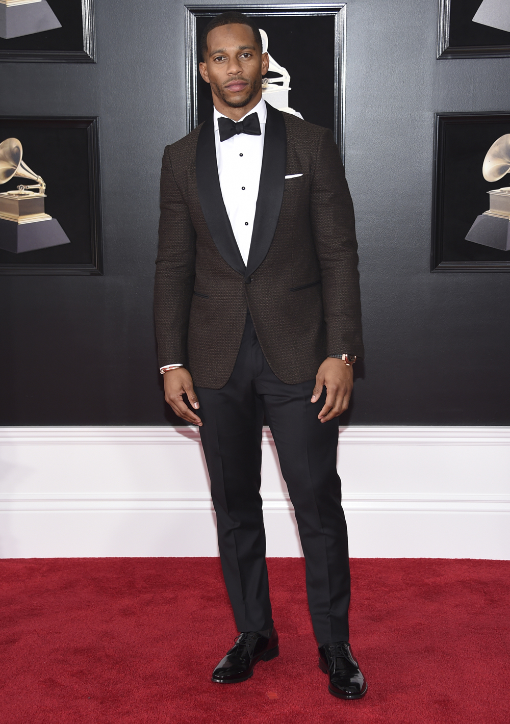 Victor Cruz arrives at the 60th annual Grammy Awards at Madison Square Garden on Sunday, Jan. 28, 2018, in New York. (Photo by Evan Agostini/Invision/AP)