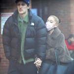 EXCLUSIVE: Ariana Grande and her husband Dalton Gomez indulge in Crepes from the famous La Creperie de Hampstead. The pint-sized pop star who is in the capital filming Wicked parts 1 & 2 looked adorable in an oversized coat, platform trainers, and a pink face mask that she removed to take some selfies near the popular stand that serves sweet and savoury french crêpes and has been a Hampstead favorite for many years. 23 Jan 2023 Pictured: Ariana Grande, Dalton Gomez. Photo credit: MEGA TheMegaAgency.com +1 888 505 6342 (Mega Agency TagID: MEGA939190_041.jpg) [Photo via Mega Agency]