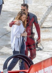 London, UNITED KINGDOM  - *EXCLUSIVE*  - Blake Lively visits the Deadpool 3 set with her sisters Lori and Robyn and their partners as Ryan Reynolds dressed as Deadpool plants a kiss on her head. 
Ryan's daughter was seen with a cute Wolverine toy as she spoke to her dad! Awkward!
They have been filming in London for the new Deadpool film.

Pictured: Ryan Reynolds, Blake Lively, Lori Lively, Robyn Lively

BACKGRID USA 12 JULY 2023 

BYLINE MUST READ: Click News and Media / BACKGRID

USA: +1 310 798 9111 / usasales@backgrid.com

UK: +44 208 344 2007 / uksales@backgrid.com

*UK Clients - Pictures Containing Children
Please Pixelate Face Prior To Publication*