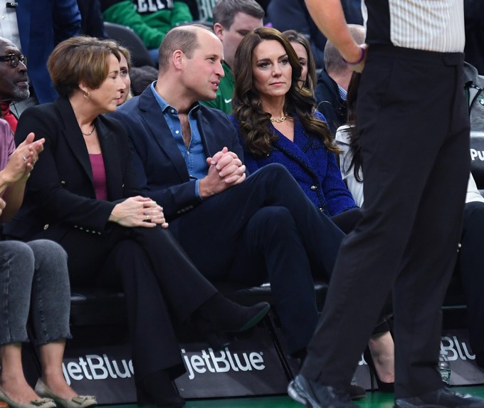 The Prince And Princess Of Wales Attend Boston Celtics Game