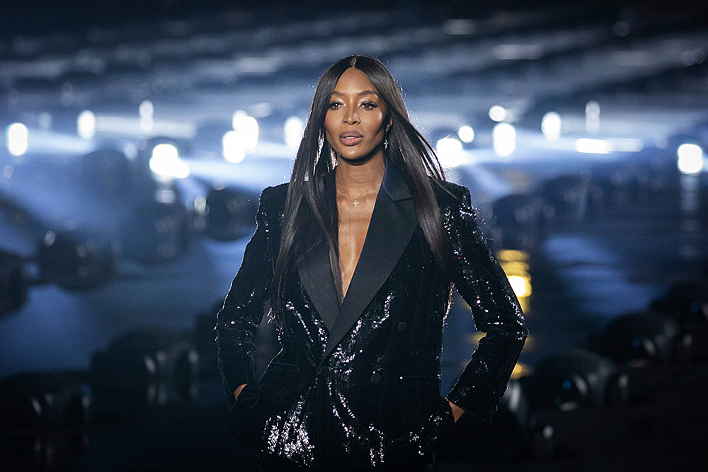 Naomi Campbell wears a creation as part of the Saint Laurent Ready To Wear Spring-Summer 2020 collection, unveiled during the fashion week, in Paris
Fashion S/S 2020 Saint Laurent, Paris, France - 24 Sep 2019