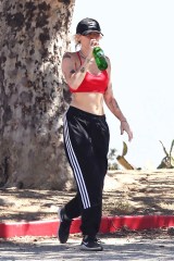 Hollywood, CA  - *EXCLUSIVE*  - Pop sensation/actress Miley Cyrus was spotted showing off her toned-up abs while hiking in the Hollywood Hills. Miley wore a red hot crop top, black cap, and Adidas track pants as she sipped on a bottle of water.

Pictured: Miley Cyrus

BACKGRID USA 12 JUNE 2022 

BYLINE MUST READ: BAMBAM / BACKGRID

USA: +1 310 798 9111 / usasales@backgrid.com

UK: +44 208 344 2007 / uksales@backgrid.com

*UK Clients - Pictures Containing Children
Please Pixelate Face Prior To Publication*