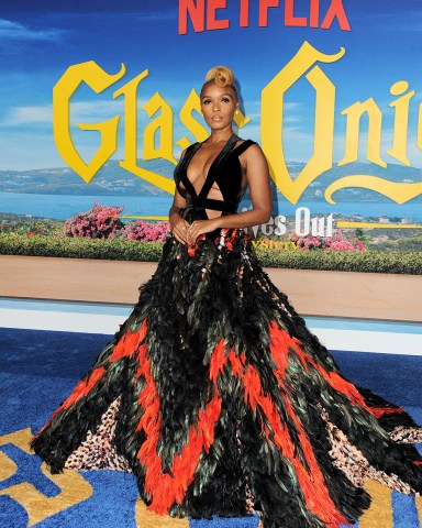 US premiere of Netflix's 'Glass Onion: A Knives Out Mystery' held at the Academy Museum of Motion Pictures in Los Angeles. 14 Nov 2022 Pictured: Janelle Monae. Photo credit: Lumeimages / MEGA TheMegaAgency.com +1 888 505 6342 (Mega Agency TagID: MEGA918131_003.jpg) [Photo via Mega Agency]