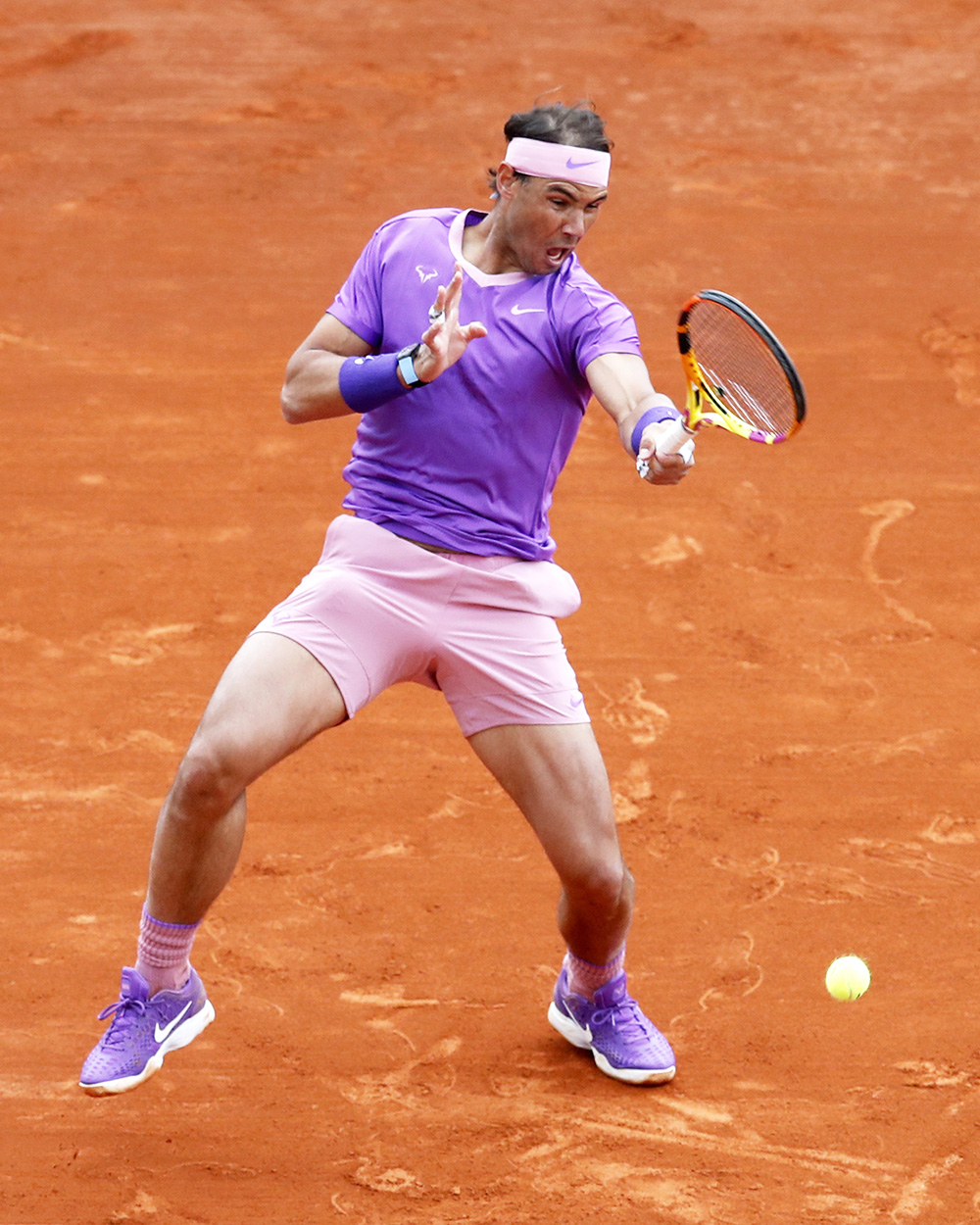 Rafael Nadal of Spain in action during his third round match against Grigor Dimitrov of Bulgaria at the Monte-Carlo Rolex Masters tournament in Roquebrune Cap Martin, France, 15 April 2021.
Monte-Carlo Rolex Masters tournament, Roquebrune Cap Martin, France - 15 Apr 2021