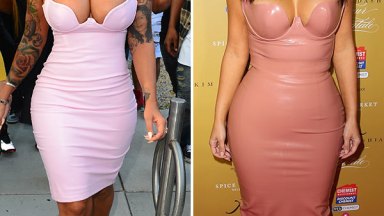 amber rose leather dress