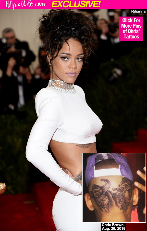 Rihanna Chris Brown Head Tattoos