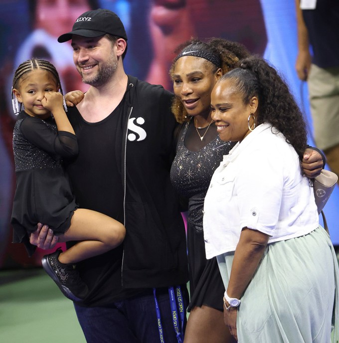 Serena Williams With Family At 2022 U.S. Open