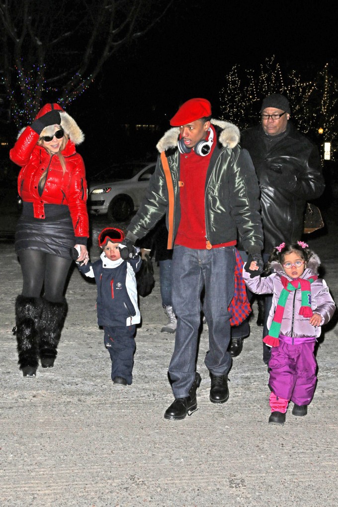 Nick Cannon, Mariah Carey, and Children Moroccan & Monroe Vacation in Aspen, Colorado