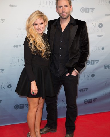 Avril Lavigne and Chad Kroeger
JUNO Awards, Arrivals, Calgary, Canada - 03 Apr 2016
