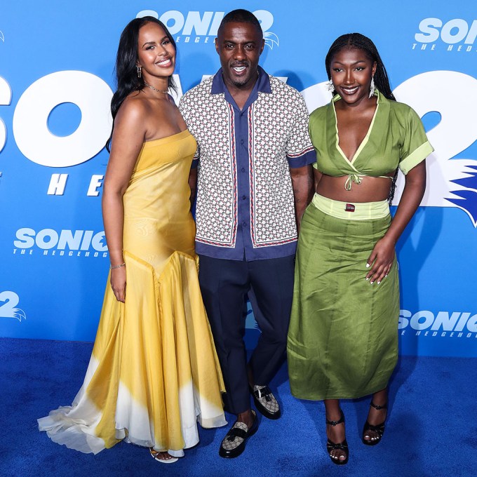 Idris Elba With His Wife And Daughter At The ‘Sonic 2’ Premiere