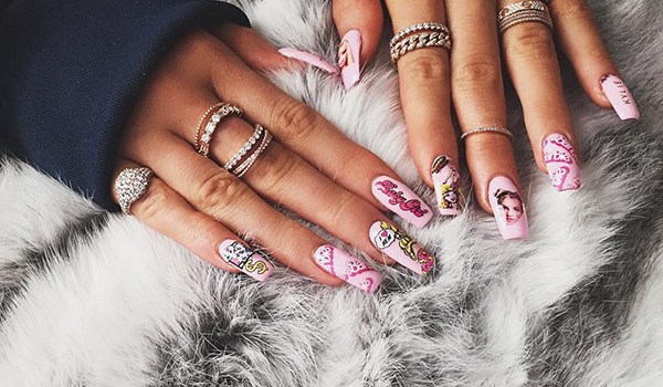 Kylie Jenner Pink Barbie Nails