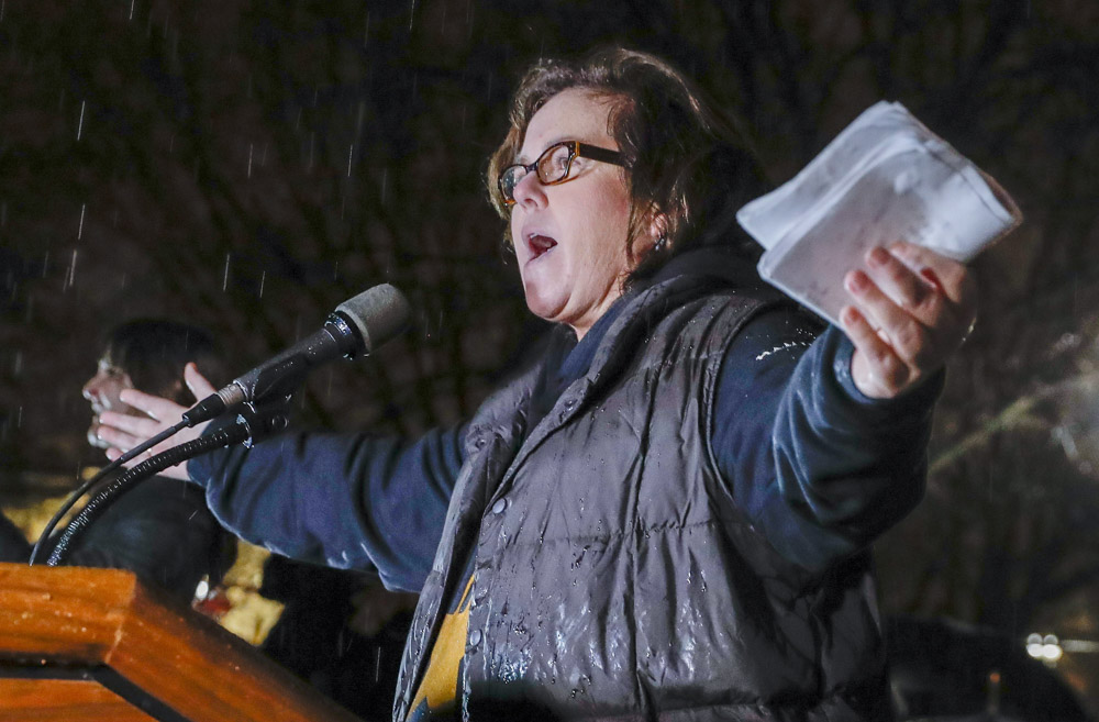 Protest of President Trump's address to a joint session of Congress, Washington, USA - 28 Feb 2017