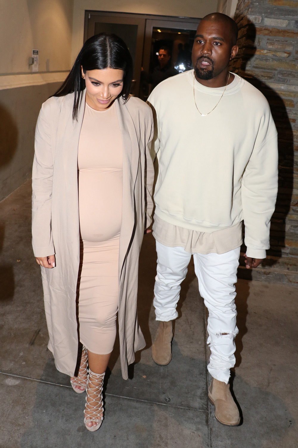 Kim Kardashian and Kanye West exit her 35th birthday party in Woodland Hills!