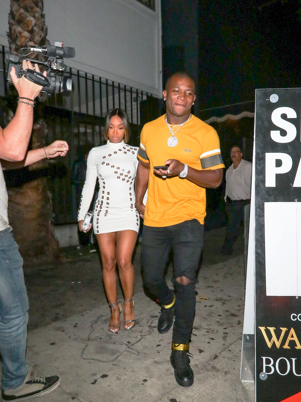 OT Genasis And Malika Haqq Outside Warwick Nightclub In Los Angeles