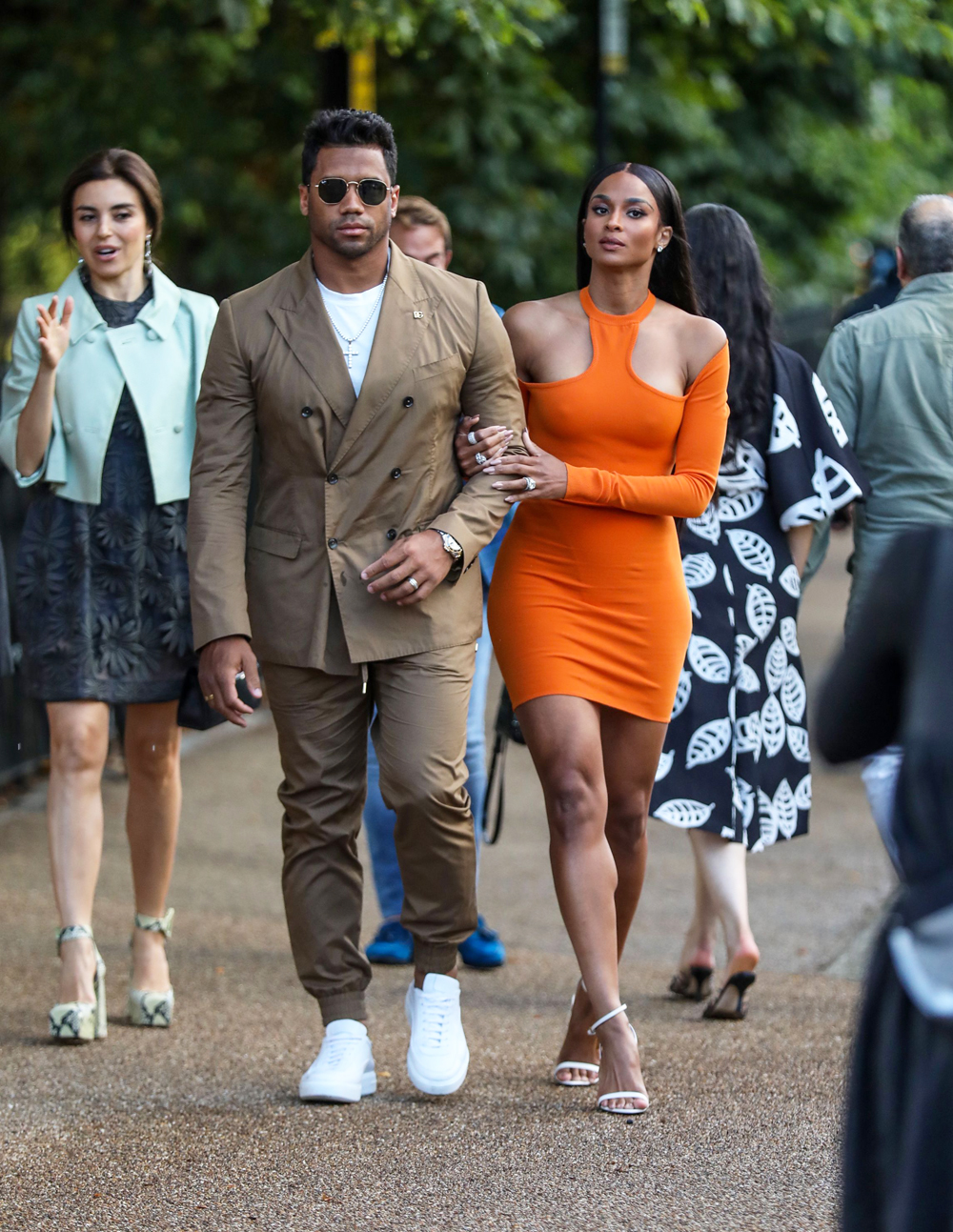 Ciara Orange Cutout Dress Russell Wilson SS