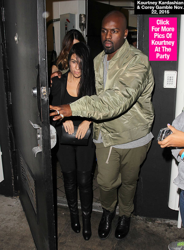 Corey Gamble Kourtney Kardashian Partying