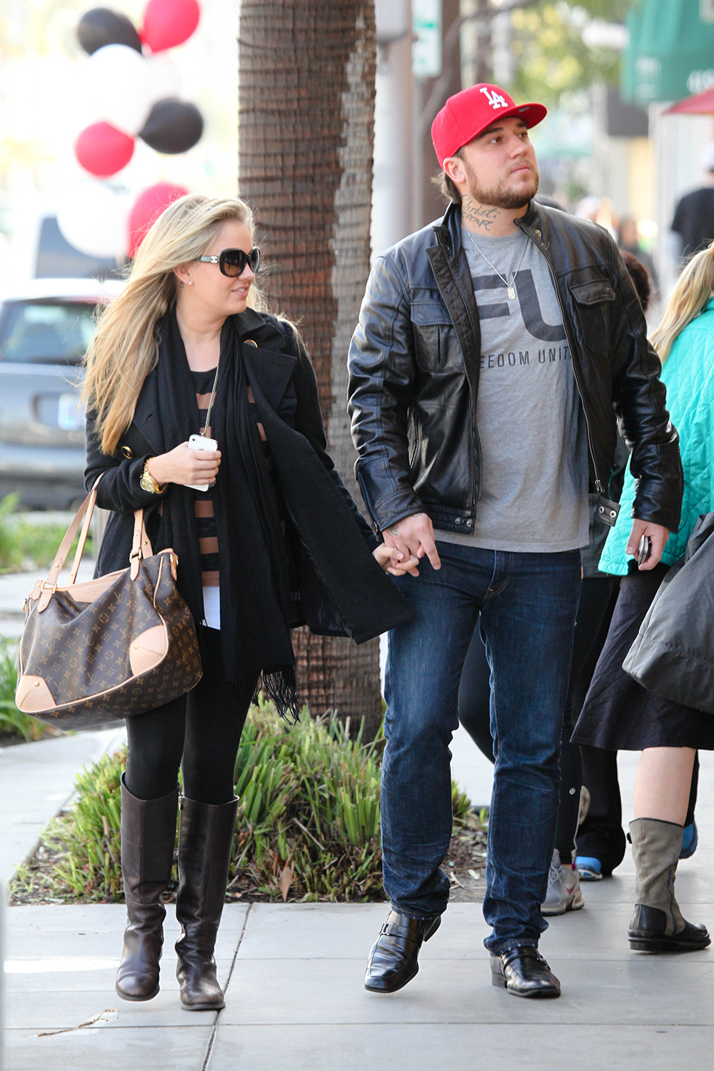 Tiffany Thornton and Chris Carney out and about in Beverly Hills, Los Angeles, America - 21 Jan 2012