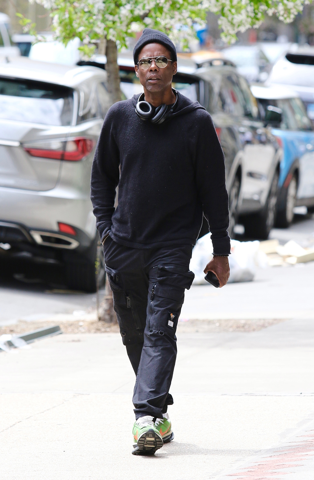 *EXCLUSIVE* Chris Rock is seen on a long morning walk in NYC after Will Smith was seen in India