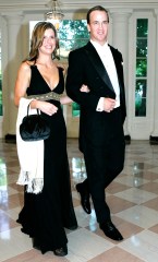 Peyton Manning, Ashley Manning Indianapolis Colts quarterback Peyton Manning, right, and his wife Ashley walk through the Booksellers Area as they arrive for the State Dinner in honor of Queen Elizabeth II and her husband Prince Philip, at the White House in Washington
Bush Royal Visit, Washington, USA