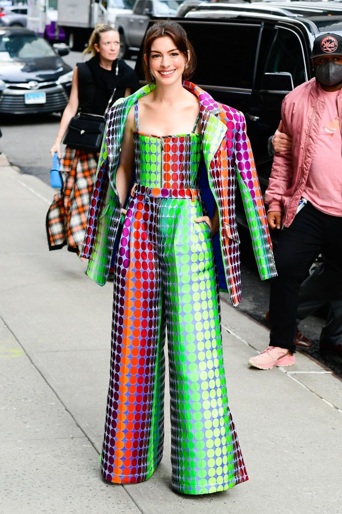 Anne Hathaway Ahead Of ‘The Late Show With Stephen Colbert’