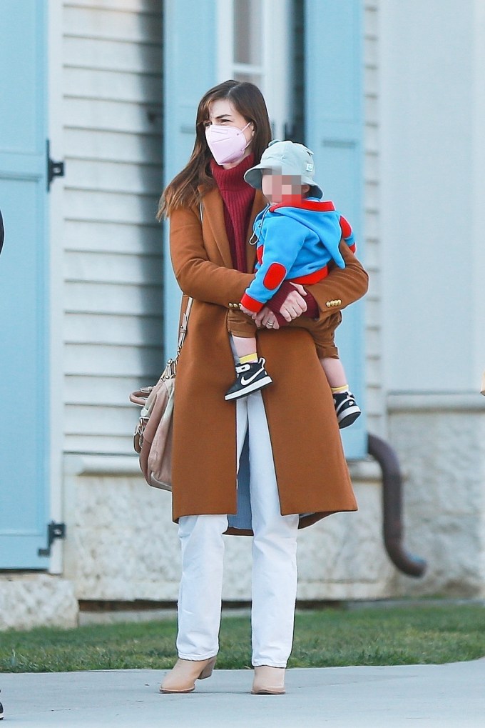 Anne Hathaway Holds Son Jack